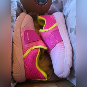 Under Armour Pink and Yellow Kids Sneakers